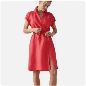 NWT Athleta Playa Linen Wrap Dress - Coral Color - Multiple Sizes